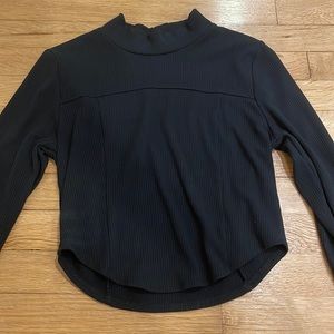 black turtle neck crop top